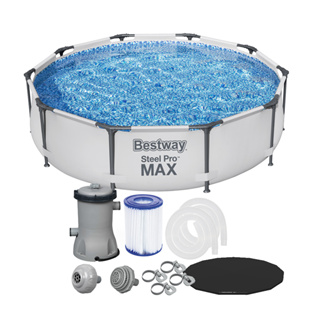 Piscina Estrutural 4678L Circular Pro Max + Filtro 110V ou 220V + Capa Bestway em Oferta na Shopee