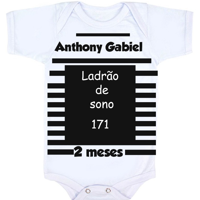 Body bebê personalizado ladrão de sono frase engraçada roupa infantil em Oferta na Shopee