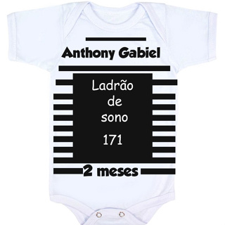 Body bebê personalizado ladrão de sono frase engraçada roupa infantil em Oferta na Shopee
