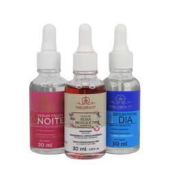 Kit Séruns Dia/Noite e Óleo Rosa Mosqueta PhálleBeauty