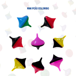 30 Mini Pião Brinquedo Surpresa Kit Festa Criança Lembrancinha Infantil Prenda Quemersse Colorido