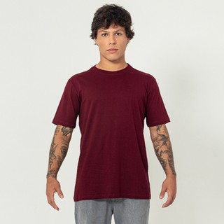 Camiseta Masculina Basic Casual Bordô em Oferta na Shopee
