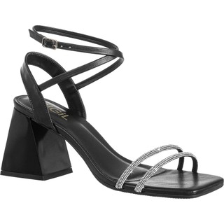 Sandália Feminina Salto Alto Grosso Bloco Brilho Strass Clássica Confort Original GiGiL em Oferta na Shopee