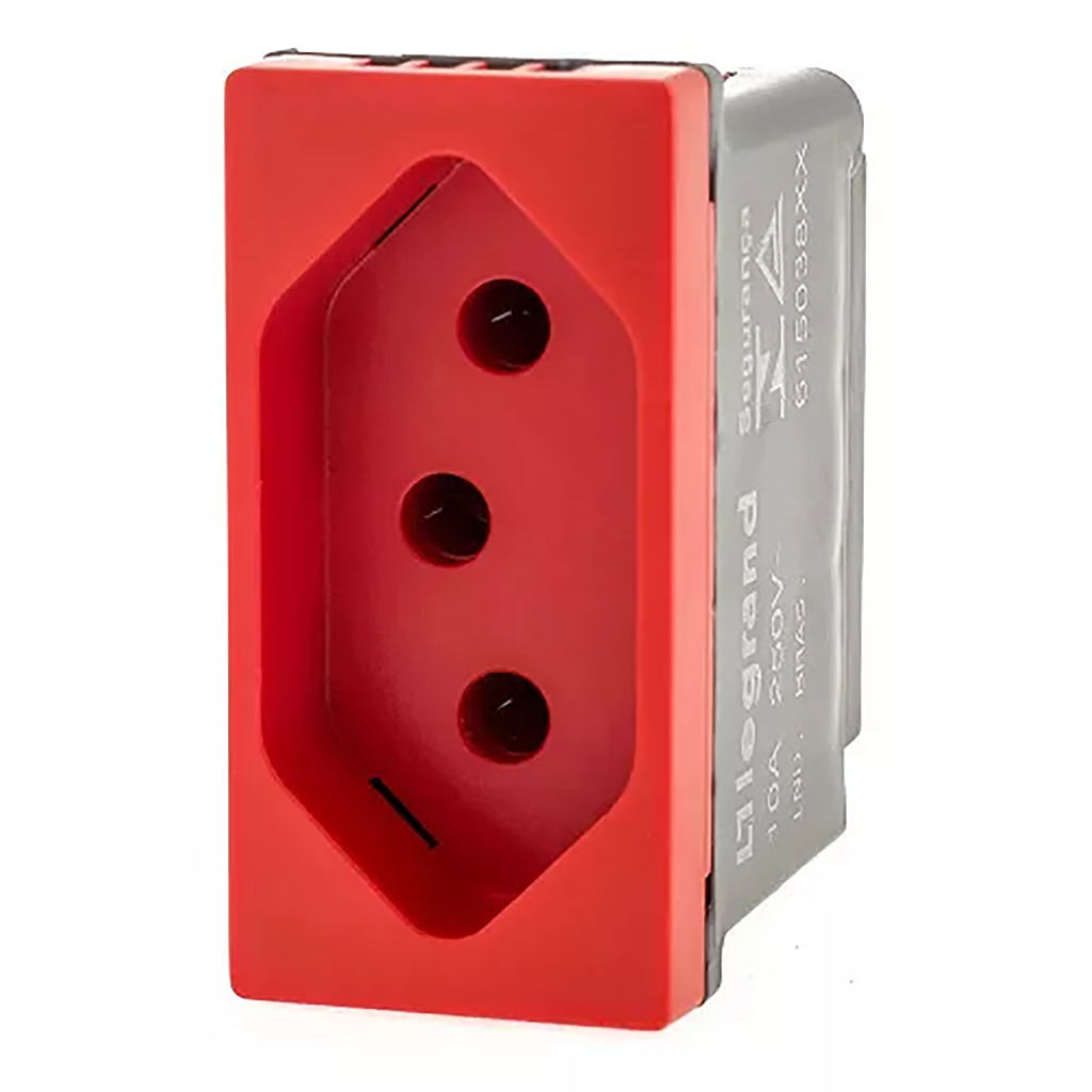Modulo Tomada Vermelha 2p+t 10a Borne Auto Pial Plus em Oferta na Shopee