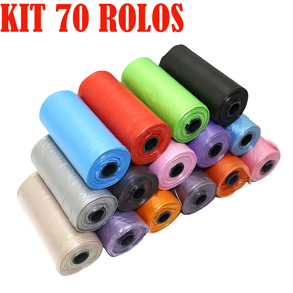 KIT 70 Rolos de Saquinhos/Refil de Lixo Para Coco Pet Gato Cachorro