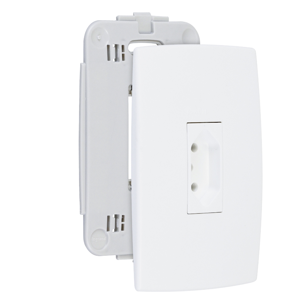 Detalhes do Tomada 2p+t 10a Branco Bor Par Conj Mont 4x2 Vert Pial Plus
