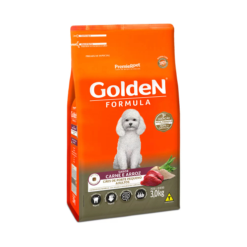 Ração Golden Formula Mini Bits Cães Adultos Raças Pequenas Carne e Arroz