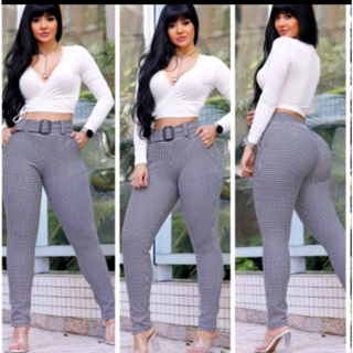 Calça Skinny Cintura Alta Com Lycra Feminina Elastano Cinto Fake Empina Bumbum Roupa  Calças Com Bolso Modeladora em Oferta na Shopee