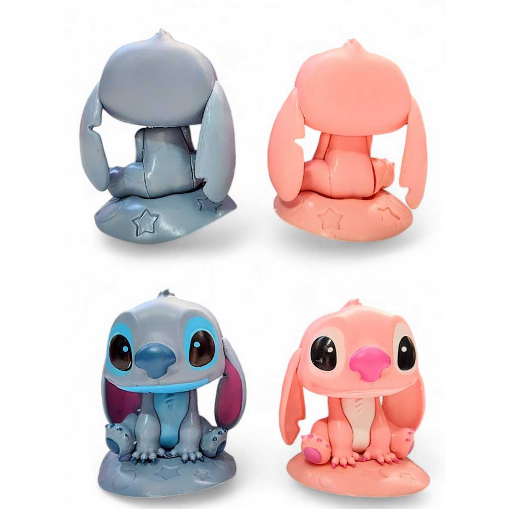 Kit 2 Bonecos Stich e Angel Coleção 12cm Vinil C/ Caixa.