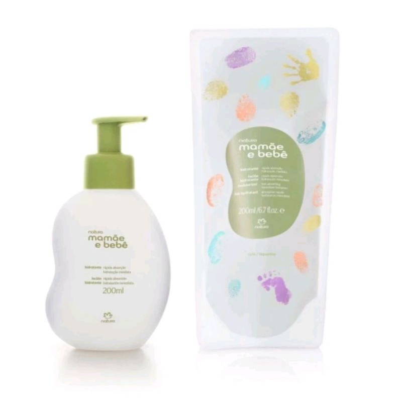 Combo 2 Unidades Kit de hidratante + refil Mamãe e Bebê natura 200 ml