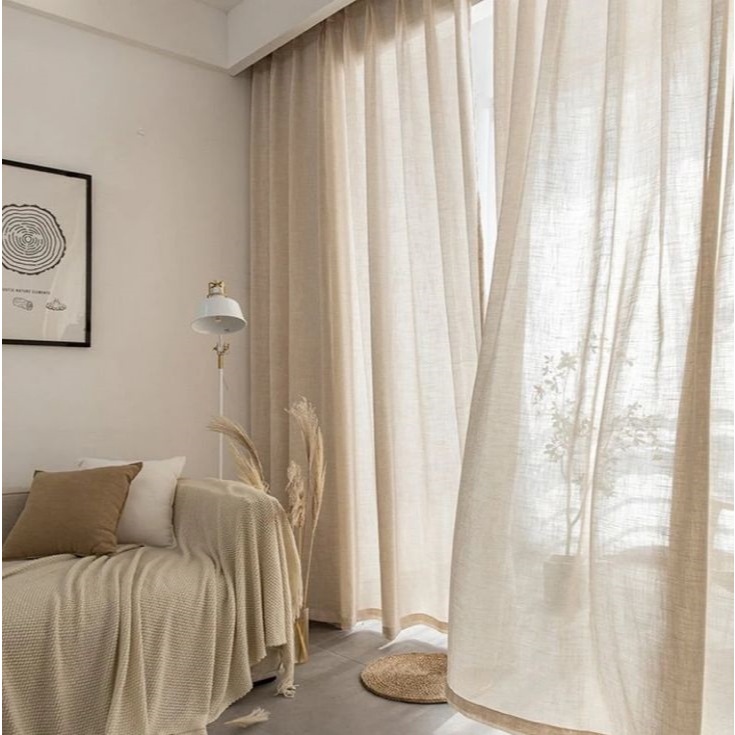 CORTINA LINHO VOIL FLAME  2,00X1,30 RUSTICO DECORAÇÃO SOFISTICADA CORTINA SALA QUARTO