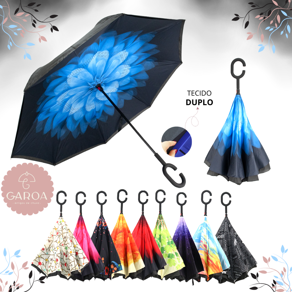 Guarda Chuva Invertido Reforçado Tecido Duplo Para Carros em Oferta na Shopee