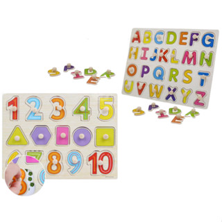 Quebra Cabeça Infantil Letras e Números Com Pino em Oferta na Shopee