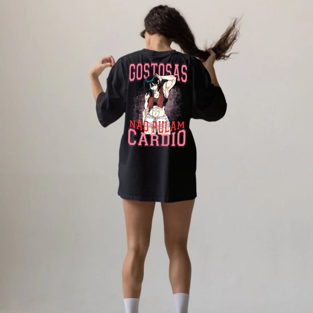 Camiseta Streetwear Oversized Feminina Camiseta Grande Moda Academia 100% Algodão