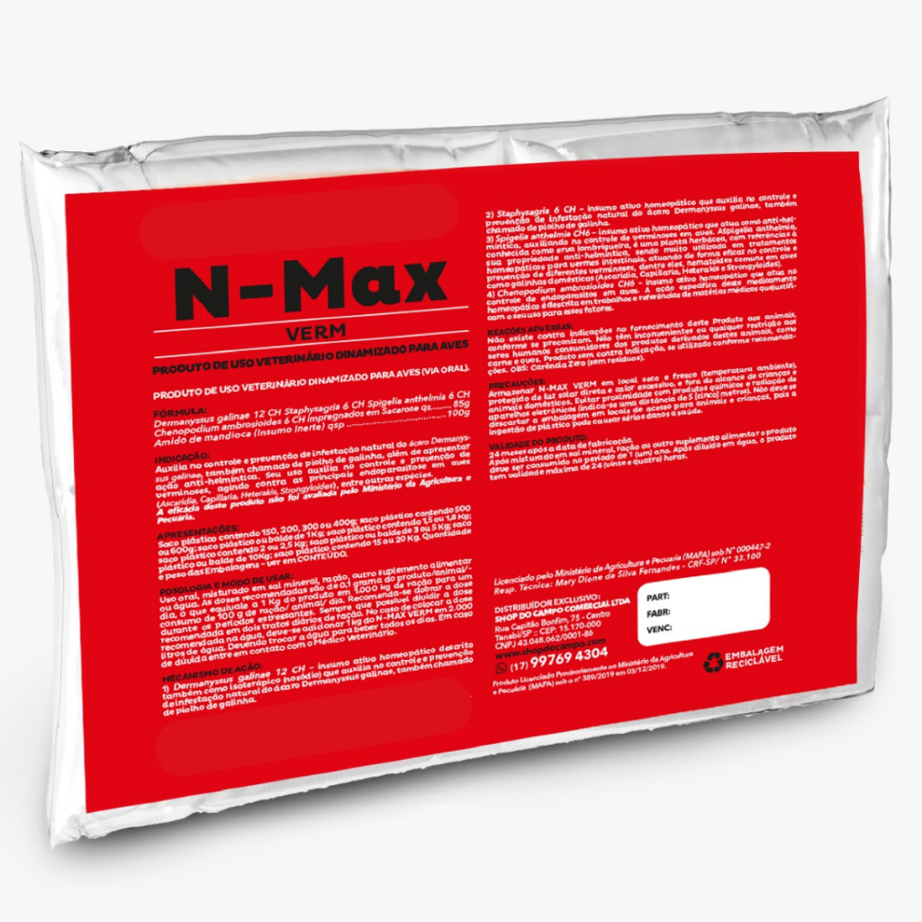 Melhor Vermifugo Para Aves E Suinos N-Max Verm 200g