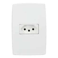 Tomada 2p+t 20a Branca Conjunto 4x2 Horizontal Pial Plus