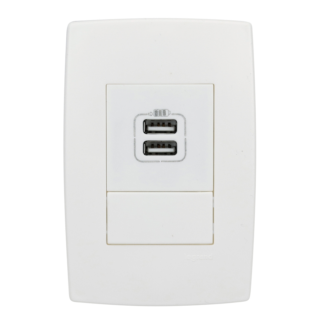 Tomada Carregador 2x Usb 3000ma Branco Conjunto 4x2 Pial Plus em Oferta na Shopee
