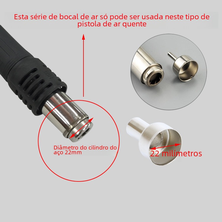 Bico 5 mm Soprador Estação Solda Yaxun Aida  878 886d 881 858 hikari Dns keda hakko