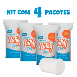 Kit 4 Un. Algodão Hidrofilo em Rolo 500g 100% Algodão Macio e Super Absorvente Nathy