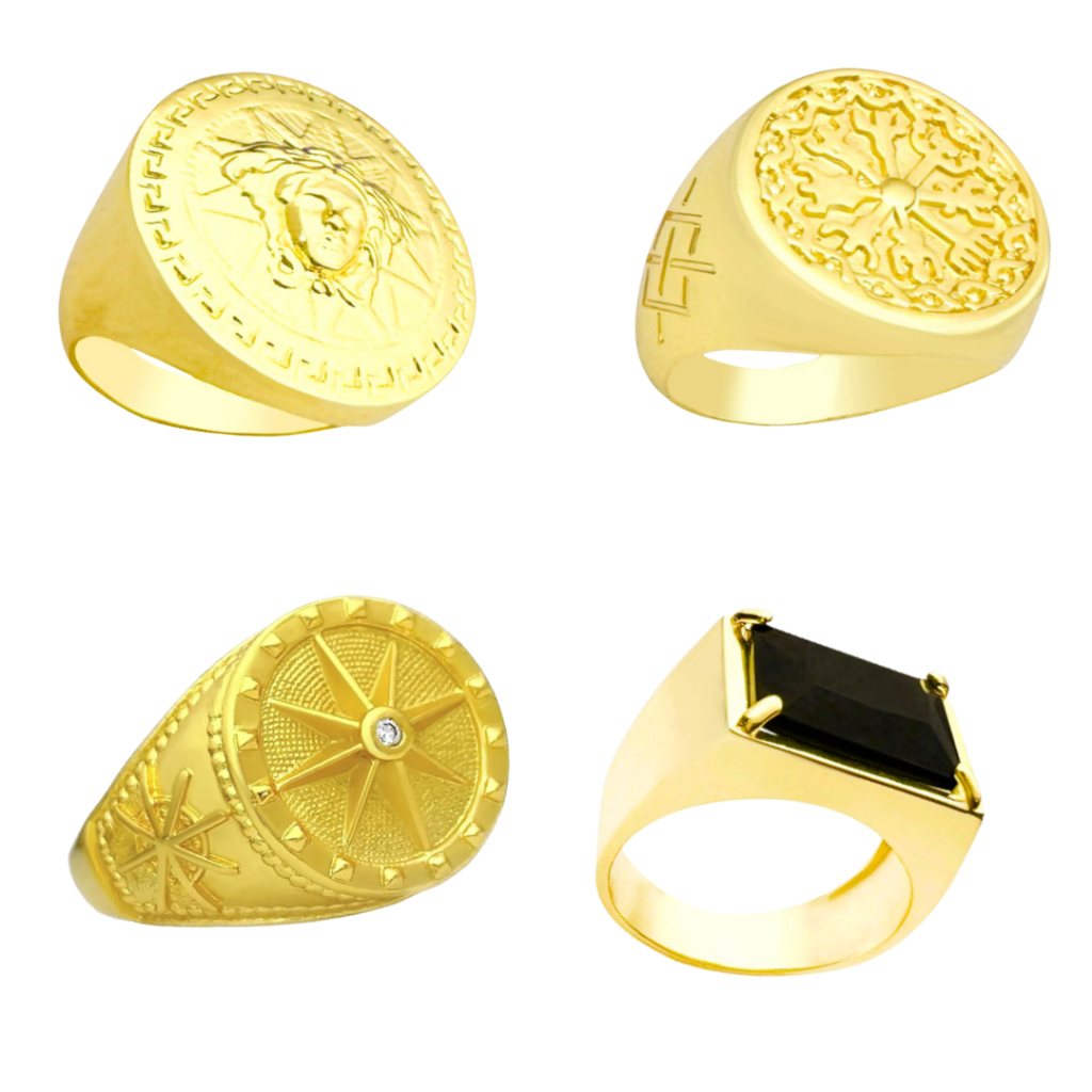 Anel Masculino Ouro 18k Vintage Dedeira Estilosa Banhado a Ouro 18k