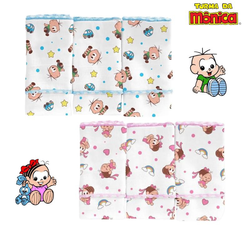 Pano de Boca Turma da Mônica 100% Algodão
