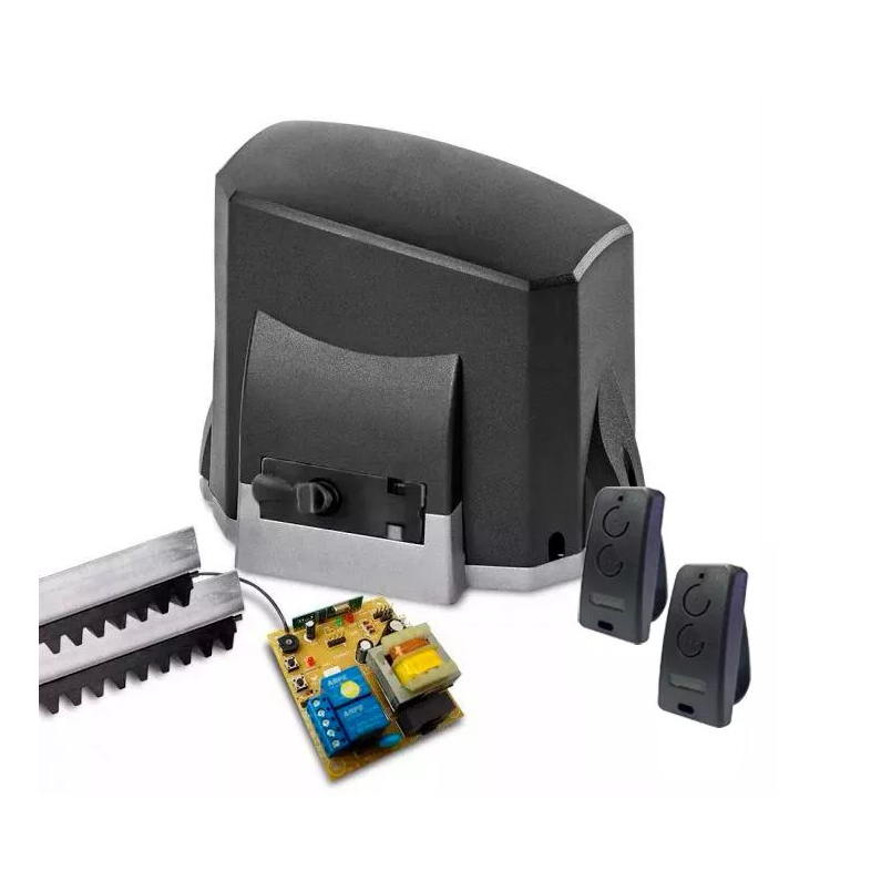 Kit Motor Portão Eletrônico 1/4 HP Automatizador Deslizante KDZ FIT Garen 127v C/Cremalheira