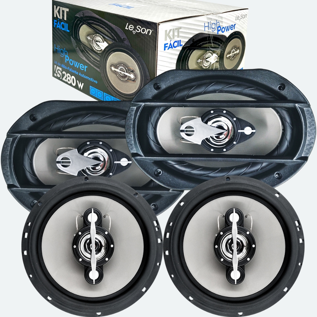 Kit Facil Alto Falante Leson 6 Pol + 6x9 Pol 280w Som Carro em Oferta na Shopee