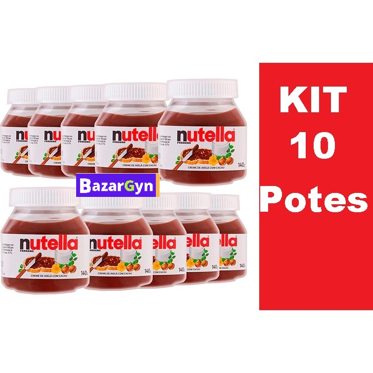 Kit 10 Nutella Potes 140g Original Ferrero Rocher em Oferta na Shopee