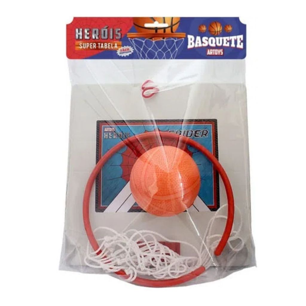 Kit Cesta de Basquete Infantil + Rede + Bola