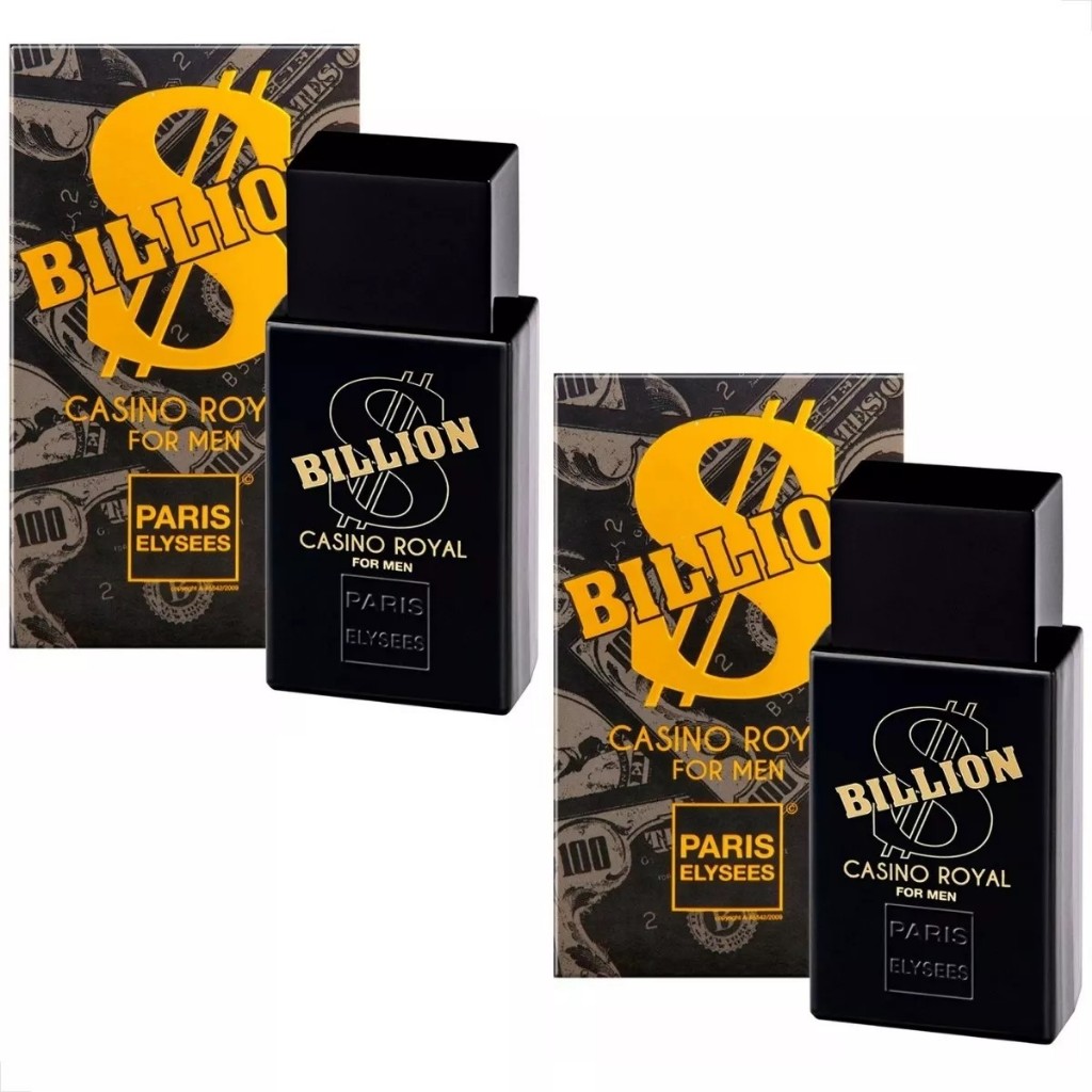 Kit 2 Perfumes Billion Casino Royal 100ml Paris Elysees - Beauty