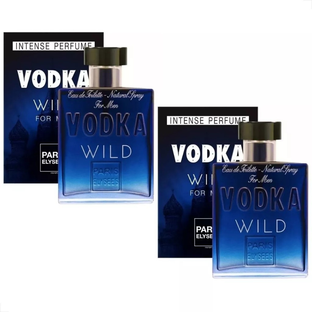 Kit Com 2 Perfumes Vodka Wild 100ml Paris Elysees em Oferta na Shopee