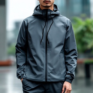 Jaqueta Corta vento lisa 100 % Forrada com capuz alto. em Oferta na Shopee