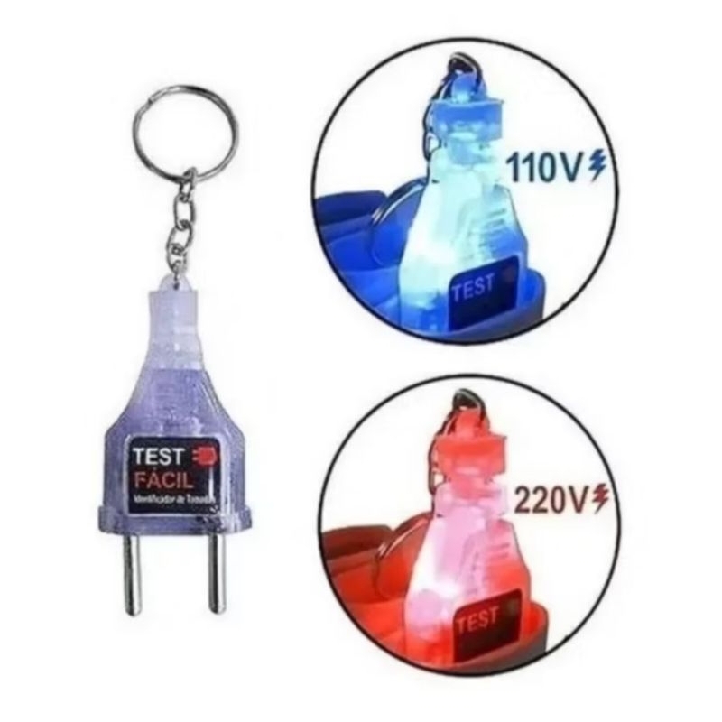 Teste Identificador de Tomada 110V - 220V Chaveiro