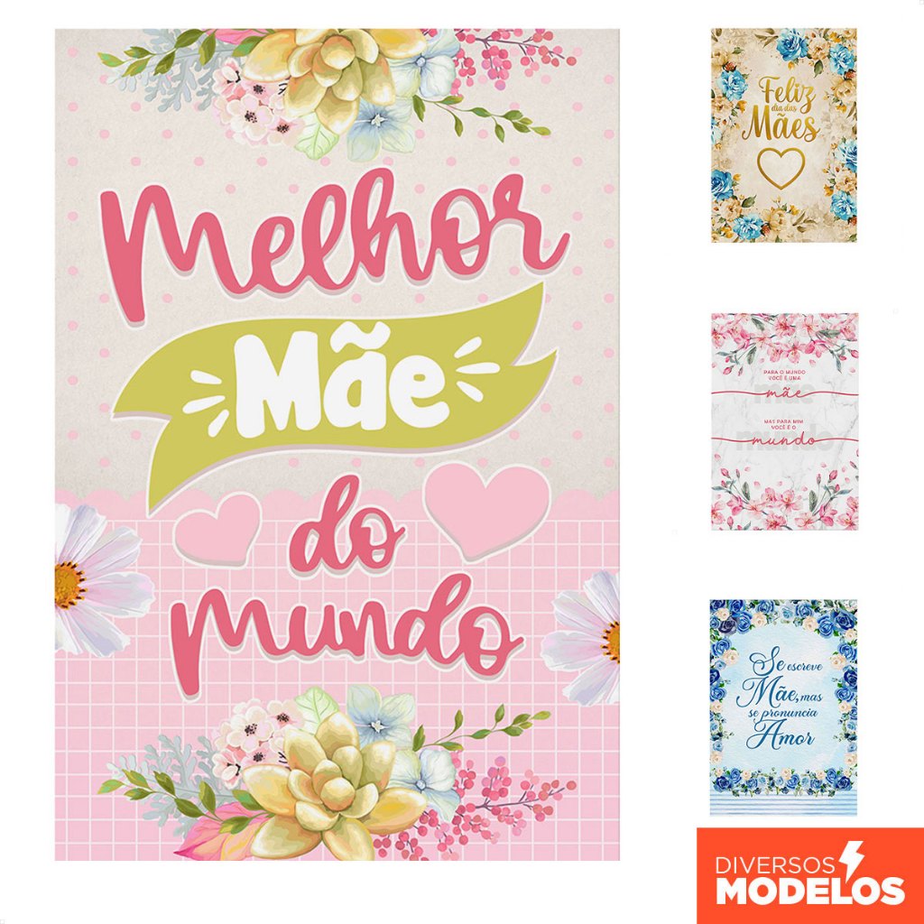 Painel Retangular Decoração Dia das Mães Vertical Lateral Sublimado Em Tecido 1,50x2,20m em Oferta na Shopee