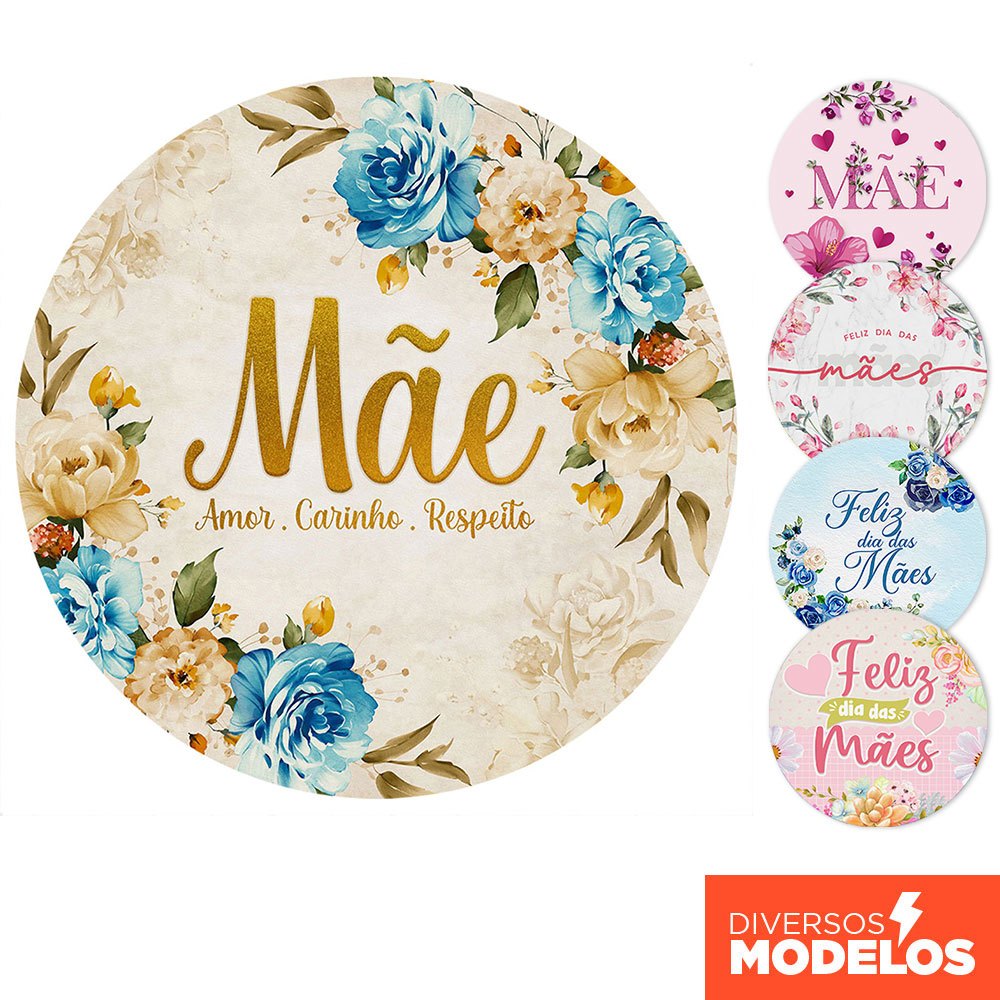 Painel Redondo Decoração Dia das Mães Sublimado Em tecido 1,50m Com Elástico em Oferta na Shopee