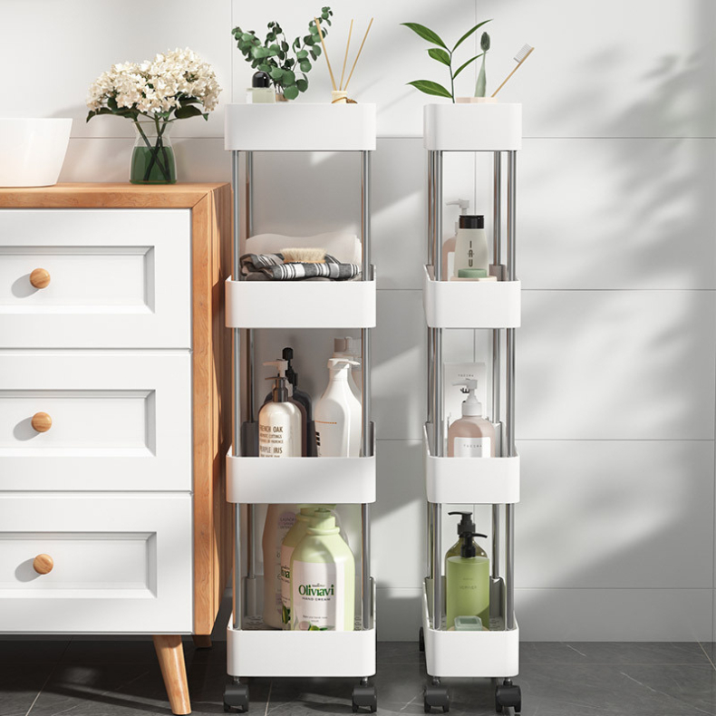 Organizador Multiuso Móvel Com 4 Prateleiras Com Rodinha para cozinha banheiro P, M, G ou Kit 3