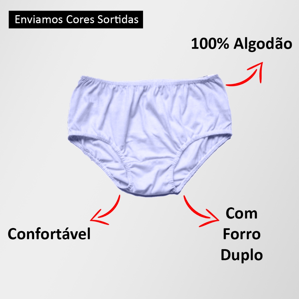 Kit Calçola Senhora Algodão Calcola Plus Size Feminina Calcinha Tangão Confortável