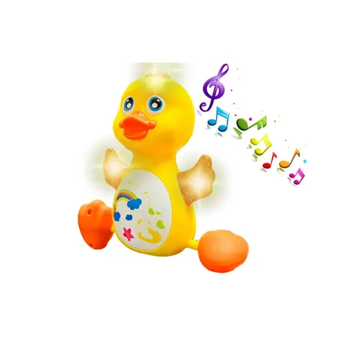 Patinho Musical Brinquedo que Anda Divertido Com Luzes Som e Cordinha Para Amarrar! em Oferta na Shopee