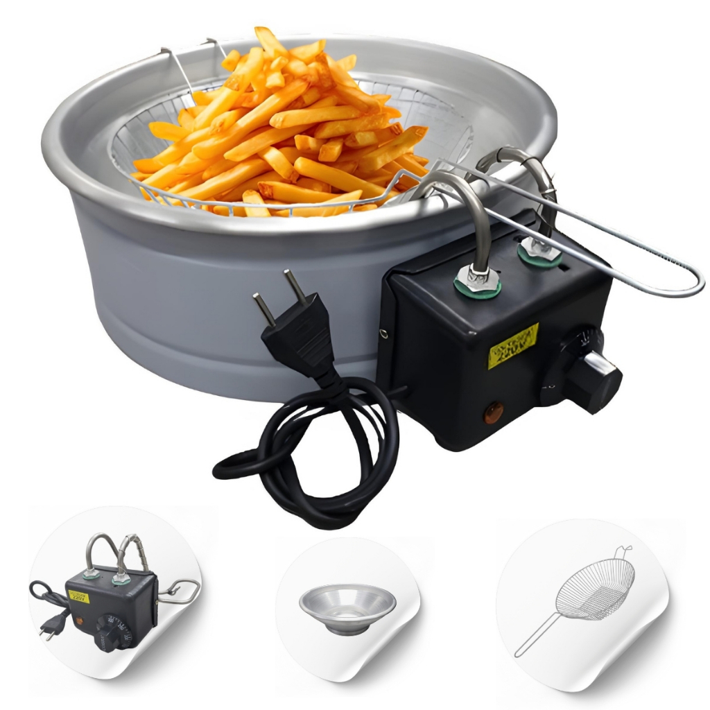 Imagem Fritadeira Elétrica Inox Tacho 5 Litros