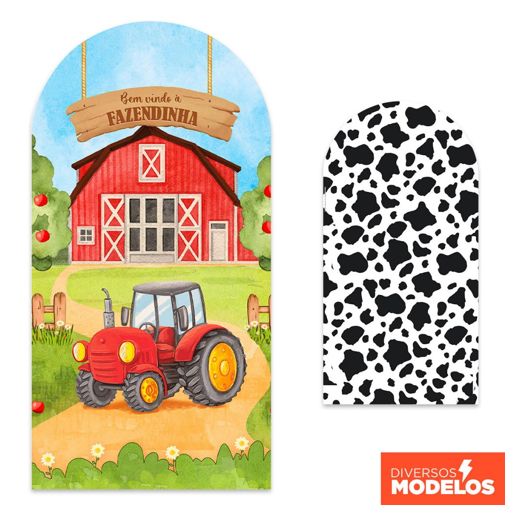 Capa Painel Romano Fazendinha Sublimado Decoração Aniversário Em Tecido Com Elástico 2x1m em Oferta na Shopee