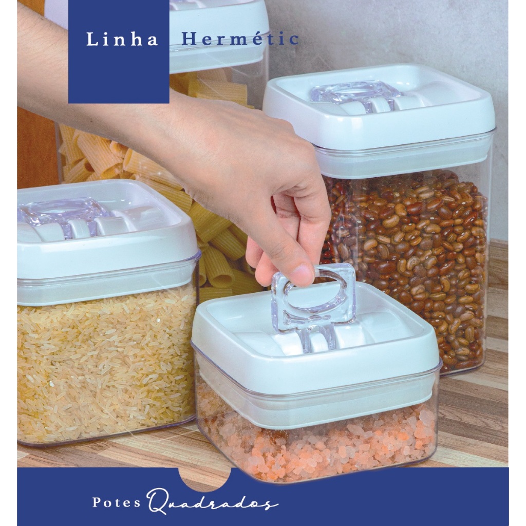 Pote Hermético Empilhaveis Com Tampa Para Mantimentos Ecos - acrílico