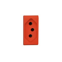 Modulo Tomada 2 Pinos + Terra 20a Vermelha Pial Pop