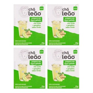 Combo Chá Leão Água Gelada Chá Verde e Gengibre, sabor Limão - 4 Caixas 40 Sachês em Oferta na Shopee