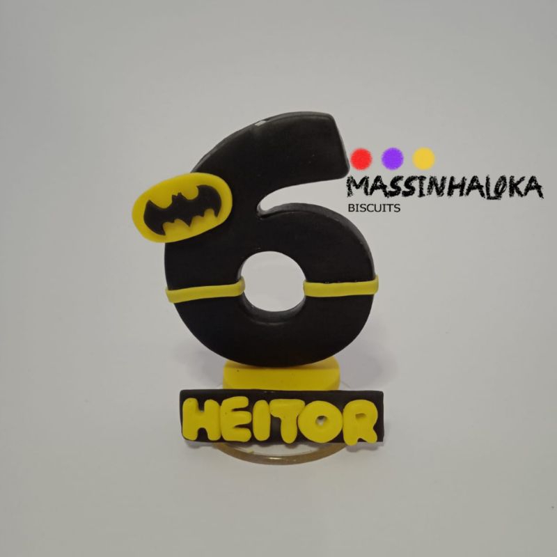 Vela para festa de aniversário/ topo de bolo Batman Massinhaloka Biscuits em Oferta na Shopee