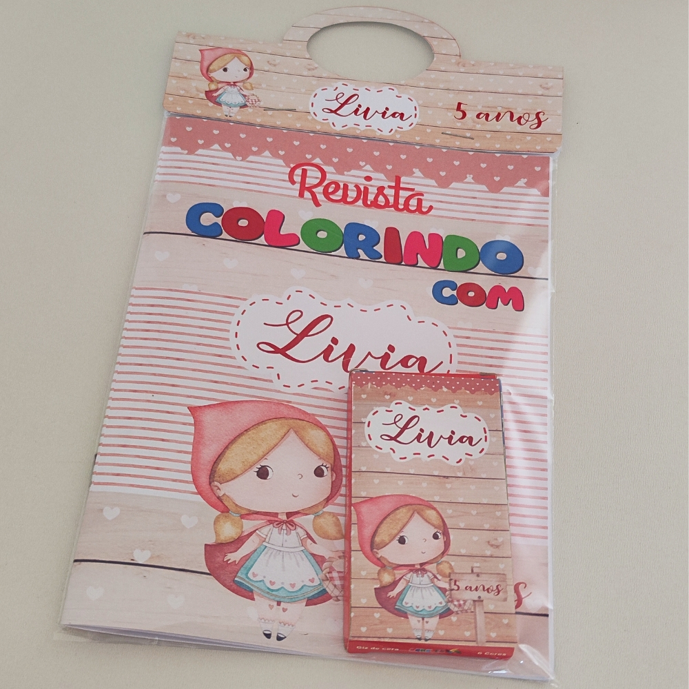 Kit de Colorir Chapeuzinho Vermelho | Lembrancinha para festa Chapeuzinho Vermelho | Festa Chapeuzinho Vermelho