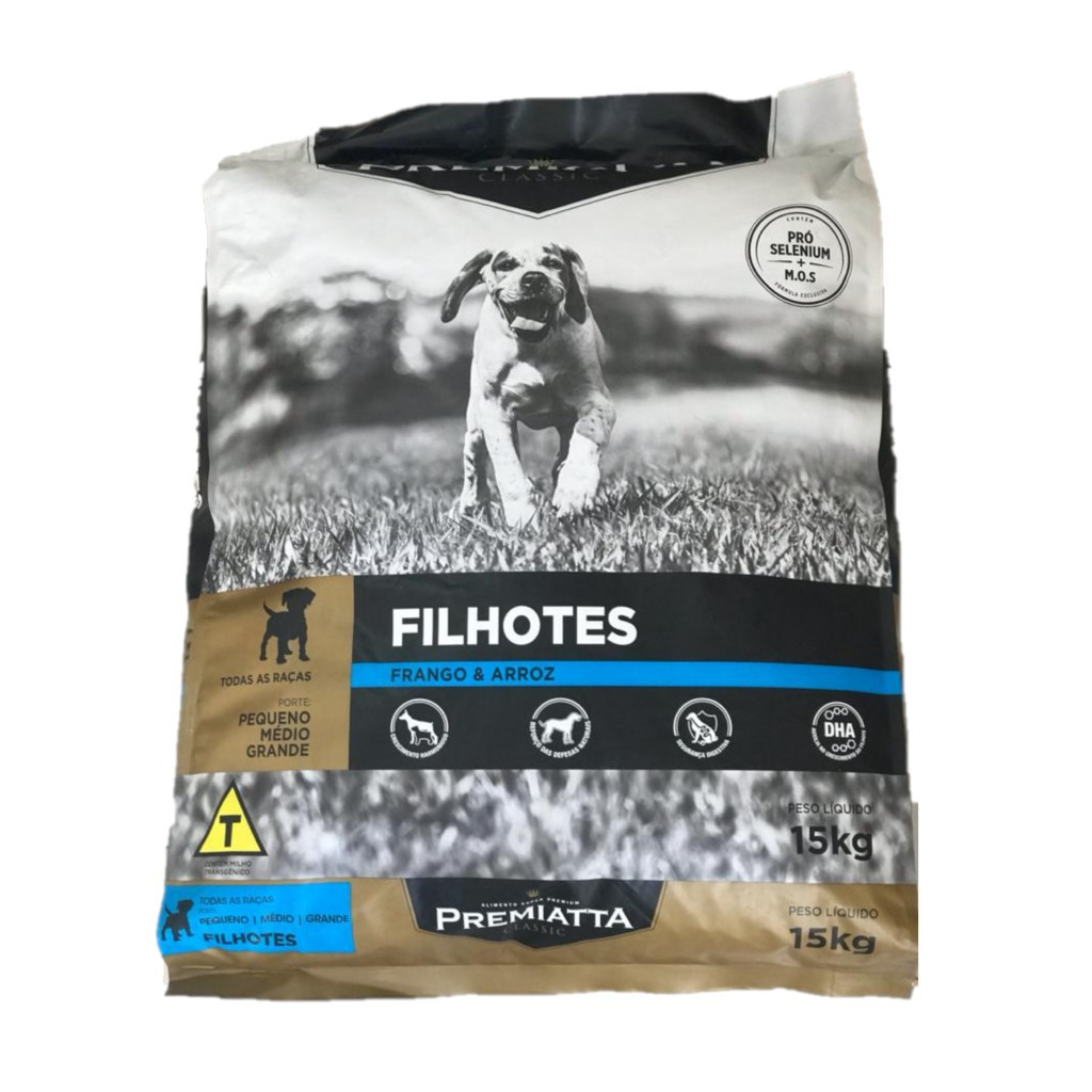 RAÇÃO PREMIATTA CLASSIC FILHOTES TODAS AS RAÇAS PARA FILHOTES 15 Kg.