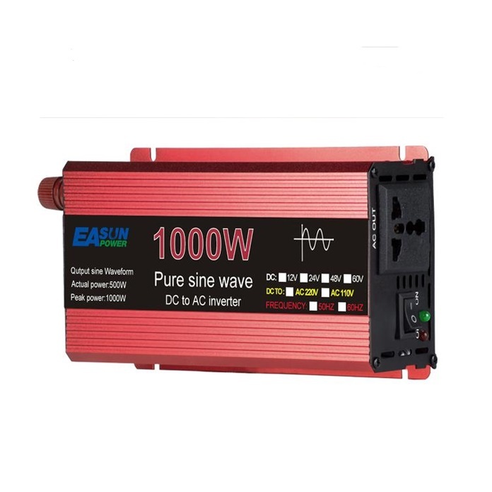 Inversor de Energia 1.000W 12/110V Onda Senoidal Pura Easun 60Hz Liga Aparelho Bivolt Pico Continuo de 500W