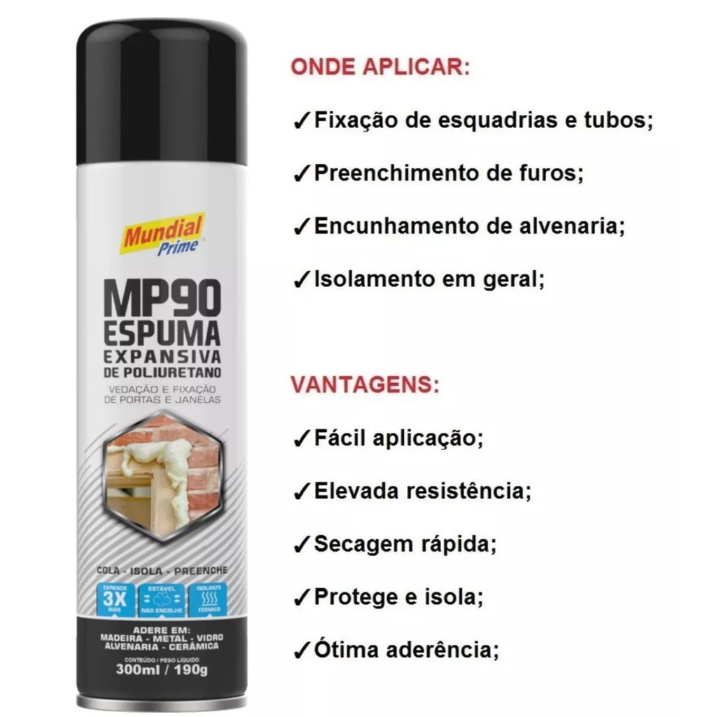 KIT ESPUMAS EXPANSIVAS ESPUMA 2,3,4,5 OU 6 UNIDADES EM KIT