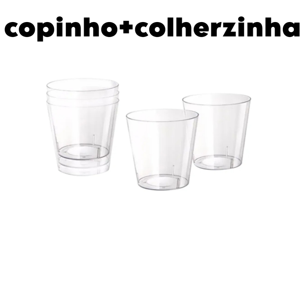 Kit 300 Copinhos Acrílicos 25ml + 300 Mini Colheres Festa Brigadeiro Doces Sobremesa Aniversário em Oferta na Shopee