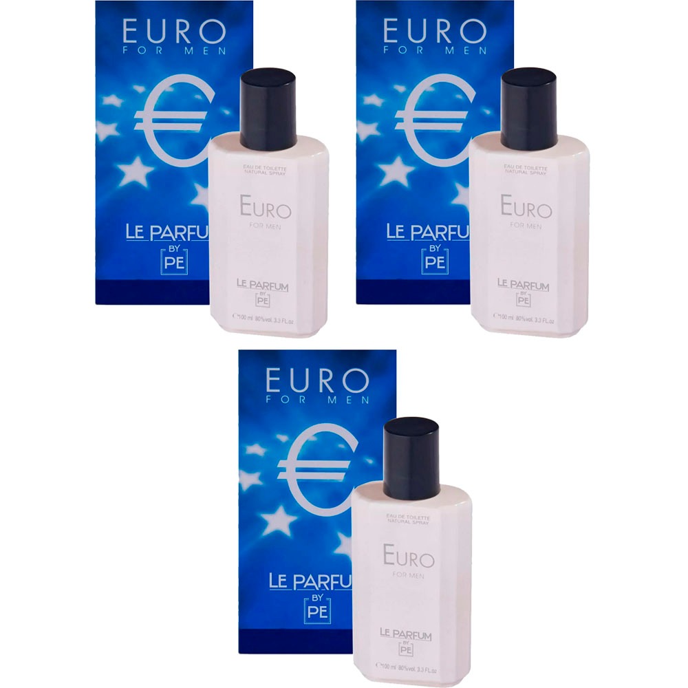 Kit Com 3 Perfumes Euro Le Parfum 100ml Paris Elysees em Oferta na Shopee